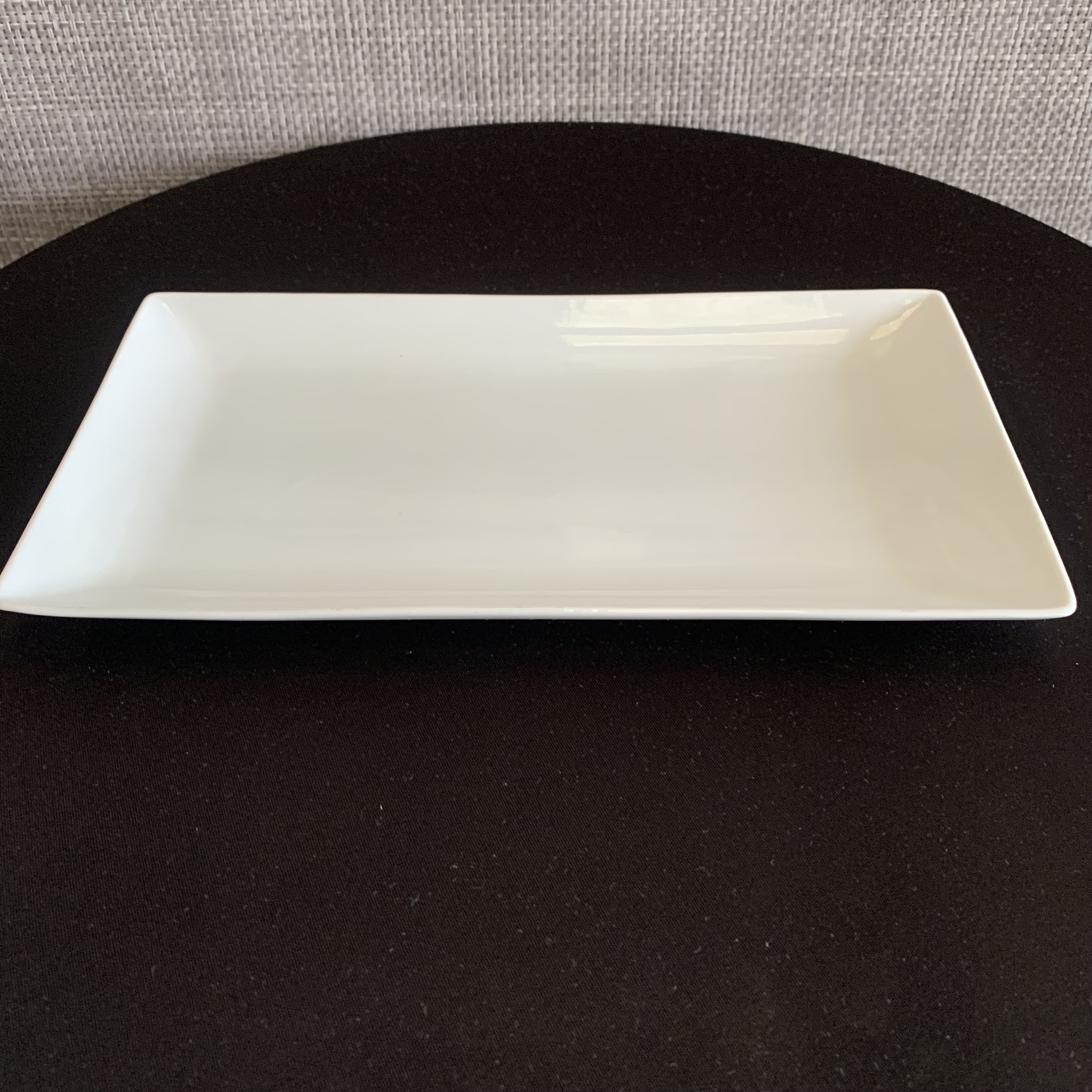 Assiette rectangulaire  blanc brillant 18x33